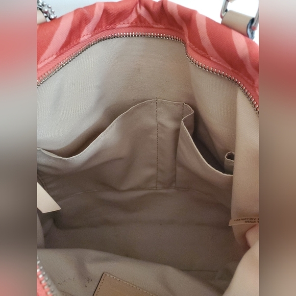 Coach Womens F23283 Orange Tan Canvas Zebra Print Leather Trim Tote Handbag - Picture 16 of 16